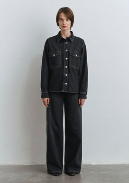 Bekka Classic Denim Gri Jean Gomlek - Mavi фото 2