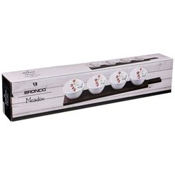 НАБОР ИЗ 4 САЛАТНИКОВ BRONCO MEADOW11*9*6 СМ НА ДЕРЕВЯННОЙ ПОДСТАВКЕ С РУЧКОЙ 47*9,5*1 СМ  фото 2