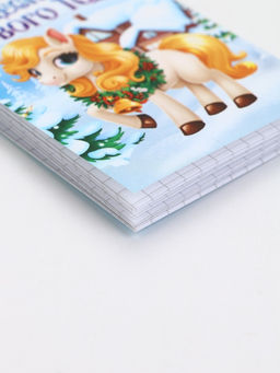 Цена за 32 шт. Блокнот А7, 16 л «Новогодние лошадки», МИКС