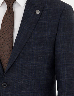Lacivert Slim Fit Tak_m Elbise