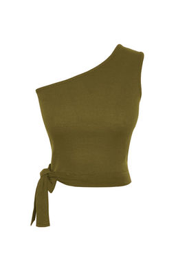Trendyolmilla Tarc?n Tek Omuz Fitted/Vucuda Oturan Baglama Detayl? Fitilli Orme Bluz TWOSS22BZ1558  фото 36