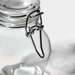 Цена за 2 шт. Банка для хранения сыпучих Доляна «Овал», 100 мл, 5.5×9 см, с бугельным замком, стекло