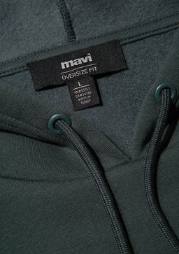 Mavi Logo Bask?l? Kapusonlu Yesil Sweatshirt  фото 6