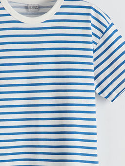 Bisiklet Yaka ?izgili Erkek ?ocuk Ti??rt