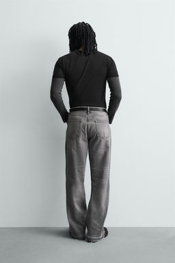 JEANS FLARE FIT ROTOS / Gris - Zara фото 3