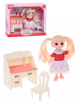Игр.наб."Модница", в компл. кукла 15см., предм. 2шт., в ассорт., кор.
