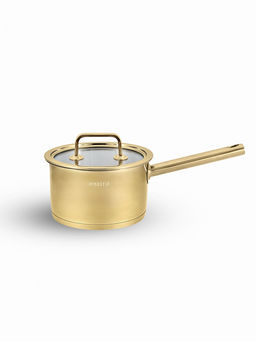 Ковш с крышкой 1,8л золотой нержавеющая сталь