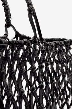 LIMITED EDITION LEATHER BRAIDED MAXI SHOPPER - Zara фото 4