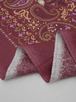 Ситец Восточные узоры (Гол. платок 0.95м*0.95м) цв.бордо, СОРТ2, ш.0.95м, хл-100%, раппорт 1.0м - Купава фото 2