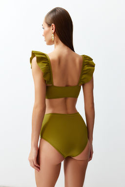 TRENDYOLMILLA Fusya Bralet F?rf?rl? Dokulu Yuksek Bel Hipster Bikini Tak?m? TBESS22BT0049 фото 43