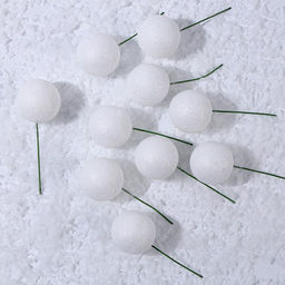 Фигурка для поделок и декора на проволоке «Шар», набор 10 шт., размер 1 шт. — 4×11 см, цвет белый