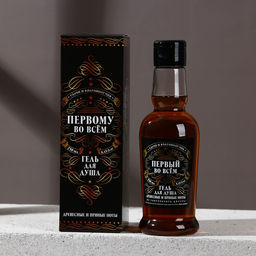 Гель для душа коньяк Первому во всём, 250 мл, аромат древесный с пряными нотами, Чистое счастье