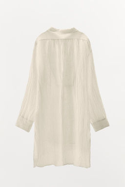 LIMITED EDITION CREASED-EFFECT LINEN BLEND SHIRT - Zara фото 6