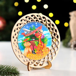 Тарелка сувенирная Ярких впечатлений!, ламинация, d=130мм