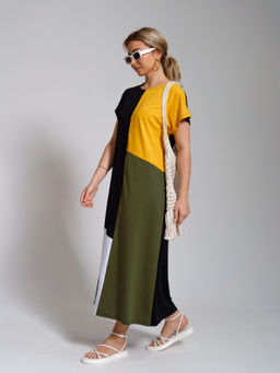 969 Платье "Черный/горчица"