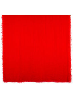 Палантин из вискозы и хлопка красного цвета - Модные истории фото 2