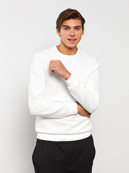 Bisiklet Yaka Uzun Kollu Erkek Sweatshirt