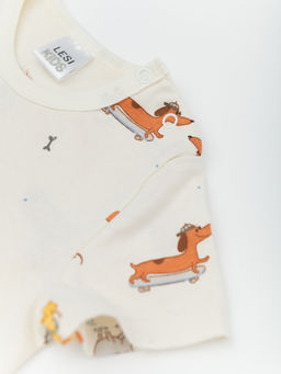 Футболка из тонкого хлопка, беж/синий - Lesi kids фото 7