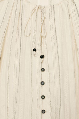BLUSA RAYAS LAZOS / Crudo / Negro