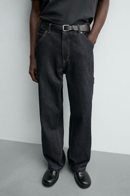 BAGGY FIT CARPENTER JEANS WITH TOPSTITCHING - Zara фото 4
