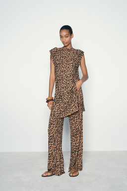 ANIMAL PRINT KNIT TROUSERS