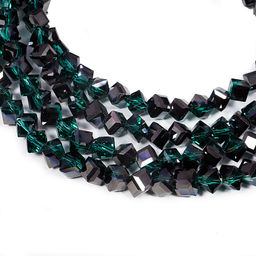 Бусы из Алмазной крошки Green-Black 6mm