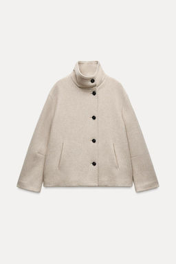 ZW COLLECTION SHORT WOOL BLEND COAT - Zara фото 3