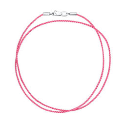 Колье из серебра нить синт. розовая, ТЛ-29527