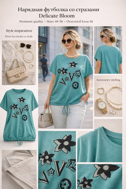 Нарядная футболка Graphic Bloom арт. А1025