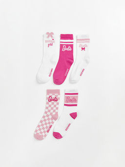 Barbie Desenli K?z ?ocuk Soket ?orap 5li