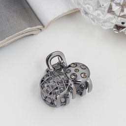 Цена за 6 шт. Крабик для волос «Оливия», вишенки, 2.5 см, чёрный