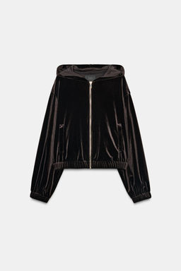 VELVET HOODIE JACKET - Zara фото 6