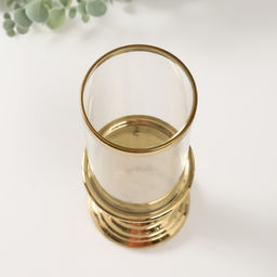 Подсвечник на 1 свечу «Иллюзия. Зебра», керамика, стекло, d=7.5 см, золото, 9×9×24 см