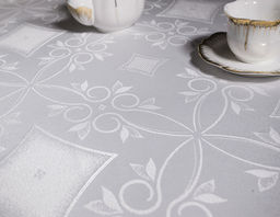 Скатерть арт. 11234/1/PB/120, РОМБЫ, скатерть прямоугольная, 120 см х 160 см, цвет белый, тефлоновая пропитка