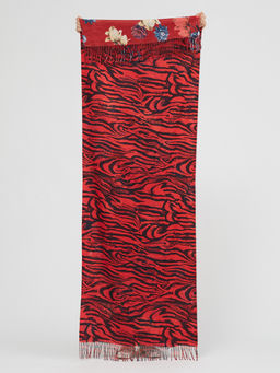 в составе шерсть Большой, мягкий, теплый двусторонний палантин с рисунком в стиле «арт-деко». - Tantino фото 3