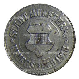Монета 10 пфеннигов 1918 года Германия Нотгельд Мюнстер
