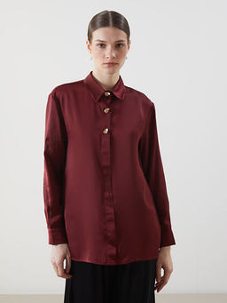 Loose Fit Saten Kad?n G?mlek Tunik