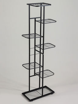Подставка для цветов Greengo, 7 полок, 43×22×126 см, напольная, металл, чёрная