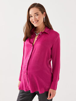 D?z Uzun Kollu Saten Hamile G?mlek