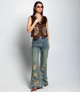 Жилет #КТ9836, шоколадный