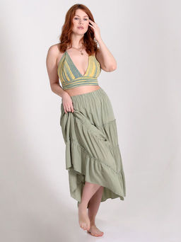 Юбка в стиле бохо из штапеля ярусная - Almond фото 38