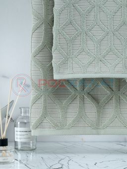 Махровое полотенце жаккардовое Полоса Ария оливковое ПМА-6595 (309) 70х140