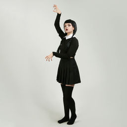 Карнавальный костюм «Мрачная девчонка», р. XXS: парик, юбка, чулки, воротник