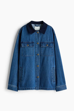 Chaqueta denim con cuello de pana