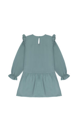 U. S. Polo Assn Мятное тканое платье с длинными рукавами для девочки - U.s. polo assn фото 5