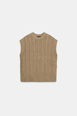 CABLE KNIT WAISTCOAT TOP - Zara фото 6