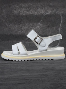 08-PEXL76-1 WHITE Босоножки женские (натуральная кожа)