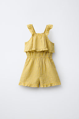 MONO CUADRO VICHY Y VOLANTE 100% LINO / Amarillo - Zara фото 5