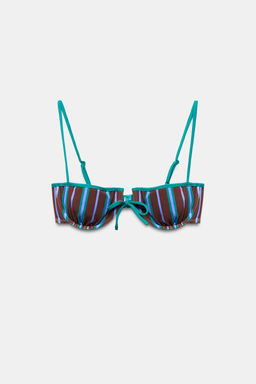 TOP BIKINI AROS RAYAS / Azul - Zara фото 4