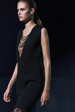 KNIT DRESS WITH FRINGING - Zara фото 2